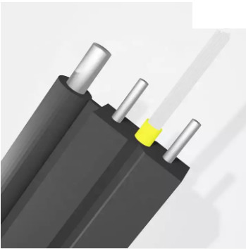 Υπαίθριο G652D GJYXCH FTTH χαλύβδινο σύρμα 12 καλωδίων οπτικών ινών τρόπου πτώσης ενιαίο πυρήνας